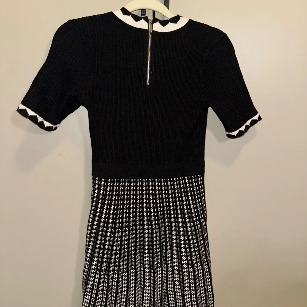 Ted Baker Carmann Knit Skater Black and White Dress Size 2